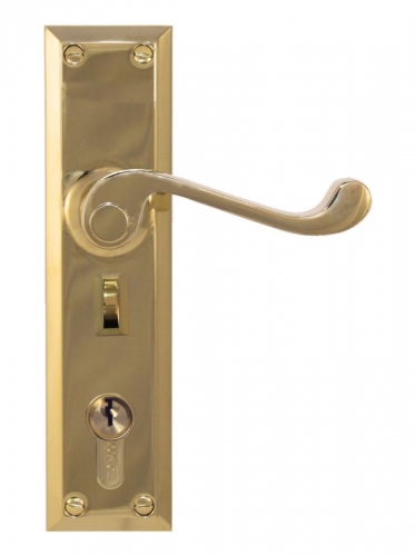 Lever Lock punched to suit myLOCK PVD PB 200x50mm