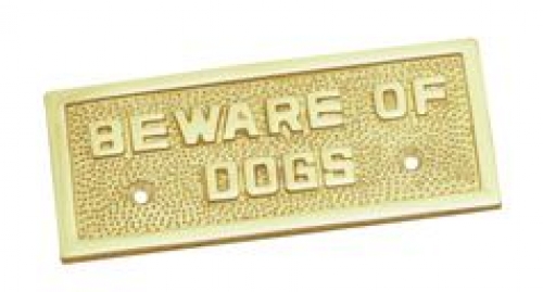 Beware Of Dog Sign PB 50x115mm