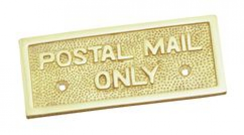 Postal Mail Only Sign PB 50x115mm