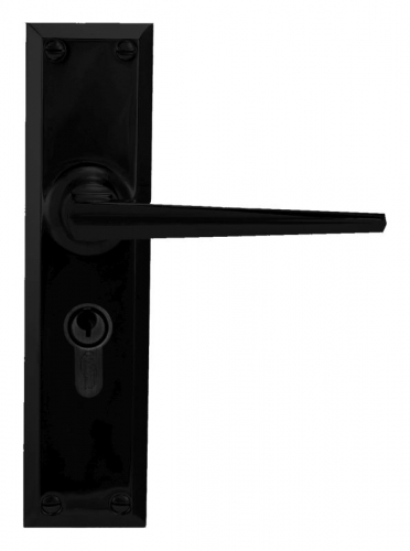 Lever Lock Entrance Set (CC 47.6mm) Black 200x50mm