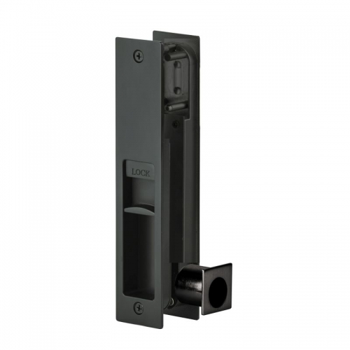 Integrated Flush Pull Sliding Door Passage Set Black 178x38