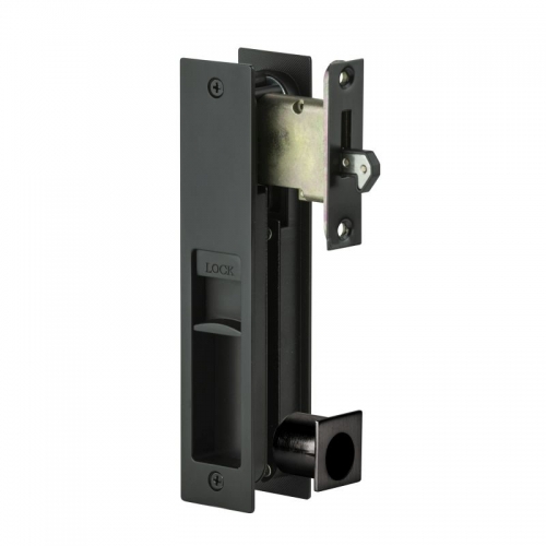 Integrated Flush Pull Sliding Door Privacy Set Black 178x38m