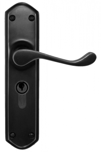 Lever Lock Entrance Set (CC 47.6mm) Black 200x48mm