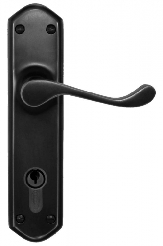 Lever Lock Entrance Set (CC 85mm) Black 200x48mm