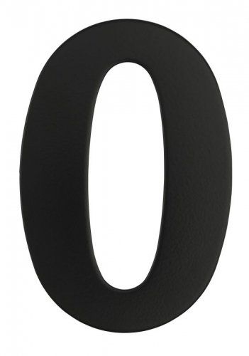 Architectural Numeral No.0   316 S/Steel Black 225mm