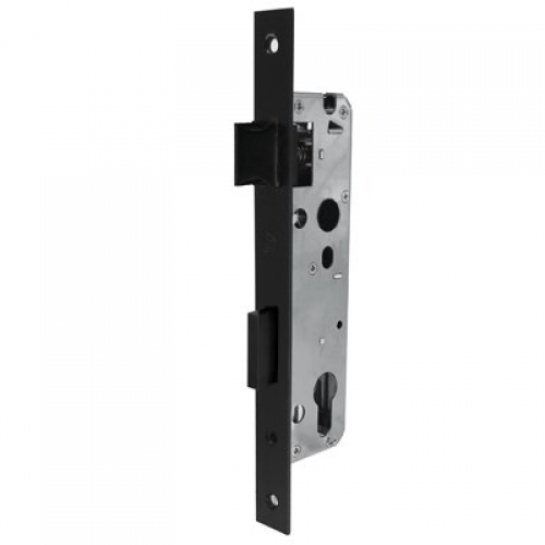 Stainless Steel Euro Cyl. Lock c/c 85mm Black 30mm