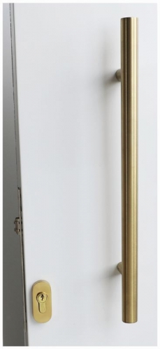 Entry Handle Double Satin Brass 450mm